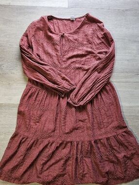 Old Navy Rust Red Tiered Boho Dress